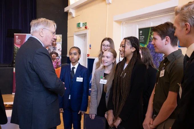 The Duke of Gloucester speaking with members of the Epping Forest District Council Youth Board. 