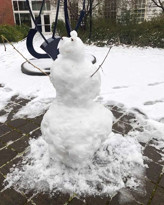 Snowman in FMB Courtyard