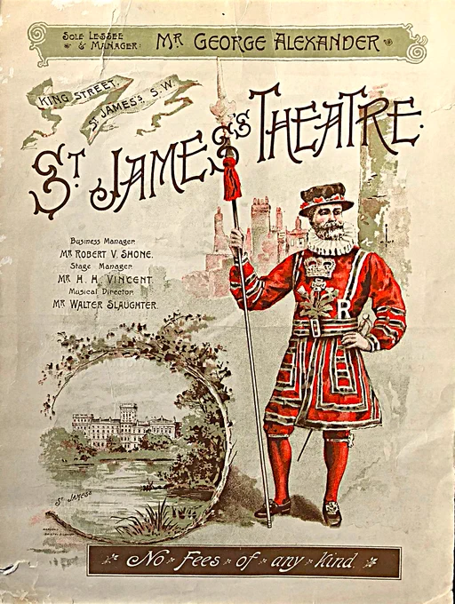 The front cover of the programme from The Importance of Being Earnest, 1895.