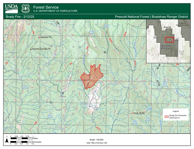 Map showing location of fire as described in the news release.