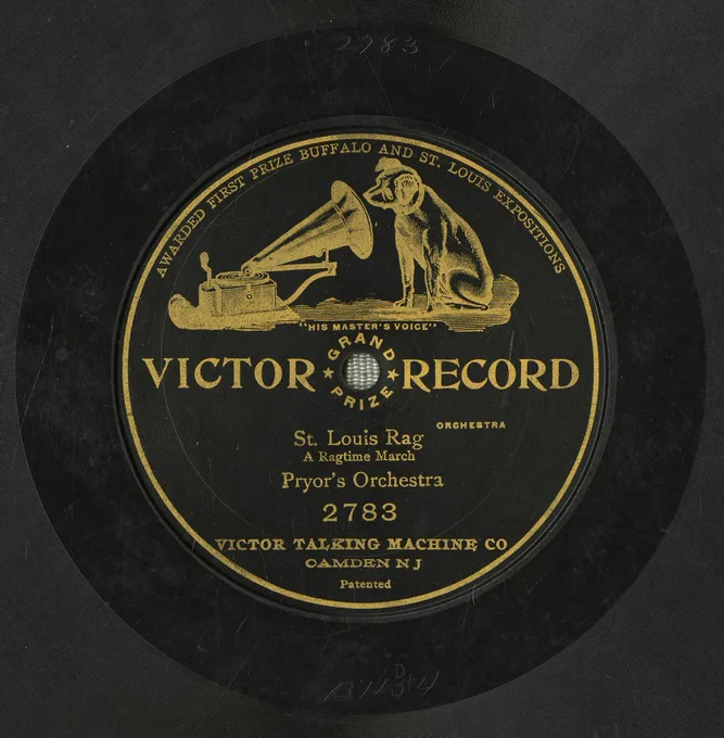Record label for 'St. Louis Rag', 1904.