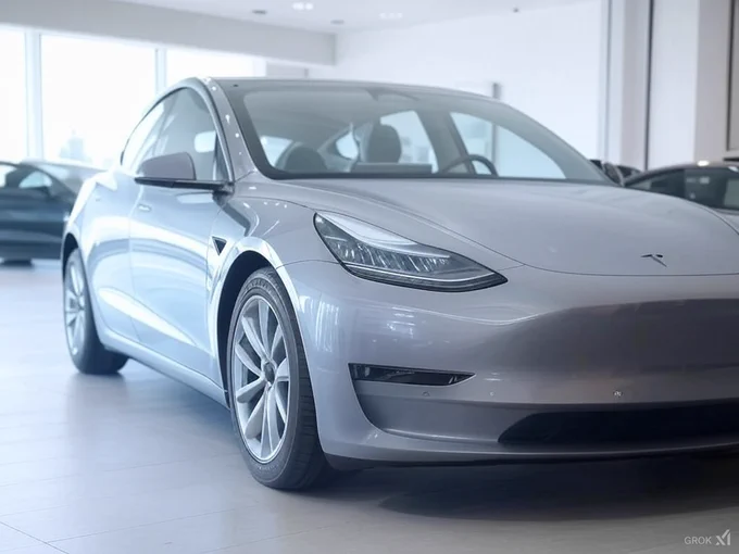 AI generated unsold Tesla sitting at the dealership