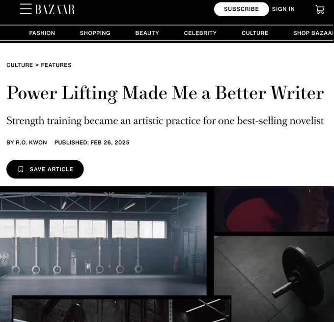 Power Lifting Made Me a Better Writer
Strength training became an artistic practice for one best-selling novelist
