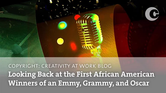 Image depicts entertainment related objects such as a microphone, film, and instrument mallet. 