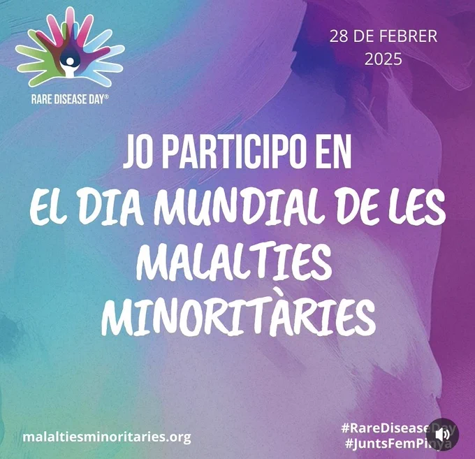 Cartell de jo participo en el dia mundial de les malalties minoritàries. 