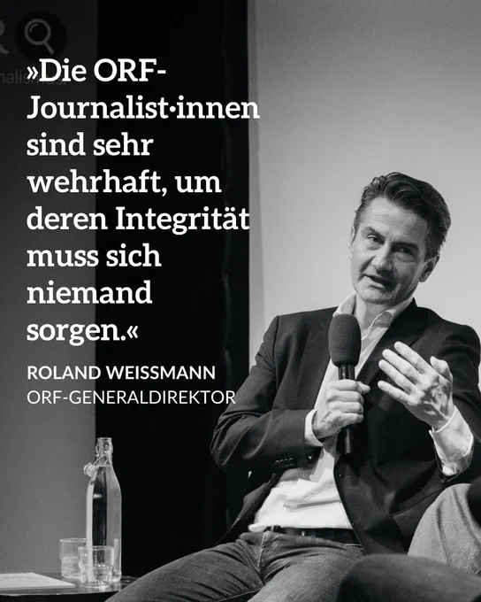 Zitat von ORF-General Roland Weißmann: „Die ORF-Journalist·innen sind sehr wehrhaft, um deren Integrität muss sich niemand sorgen.“