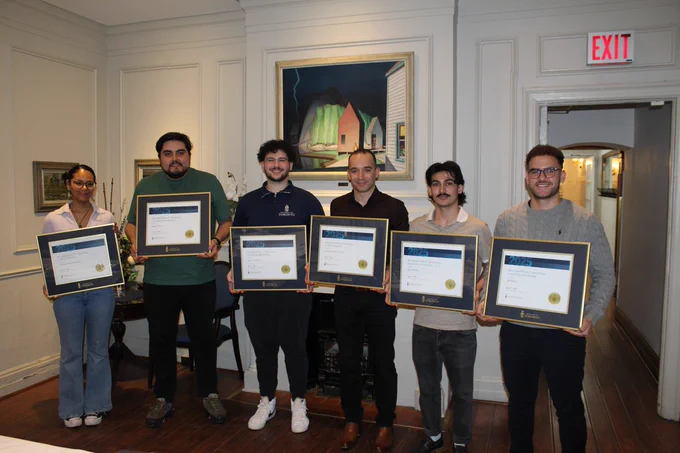 The 2025 Brookfield Peter F. Bronfman Scholarship Recipients. From left to right: Devonne Moosewaypayo, Kieran Rice, Luca Giavedoni, Youness Robert-Tahiri, Barin Nader and Jad Attari.