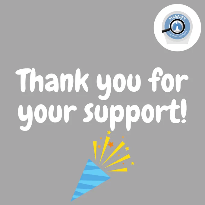 The image says 'Thank you for your support!' and has a party popper emoji at the bottom.