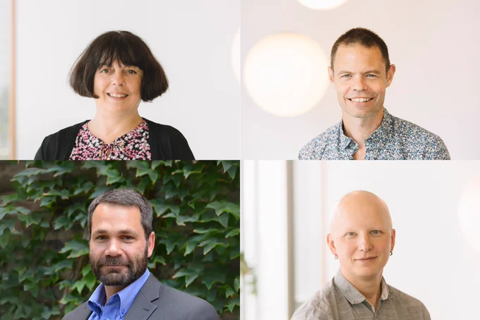 Composite of headshots of Liliana Attisano, Andrew Fraser, Peter Roy and Mikko Taipale