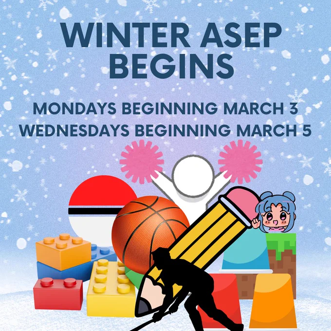 Winter ASEP classes begin the week of March 3.