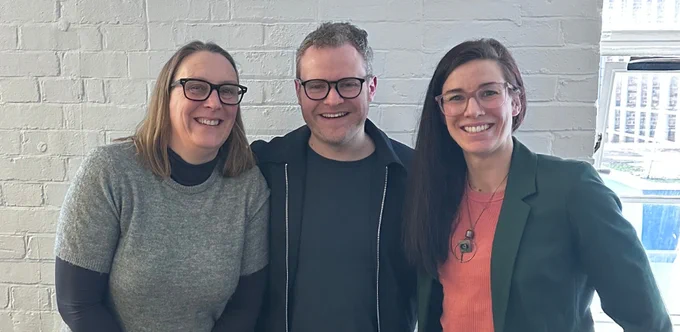 Photo shows Prof Elizabeth Hughes, Dr Gearoid Brennan and Dr Lisa Schölin.