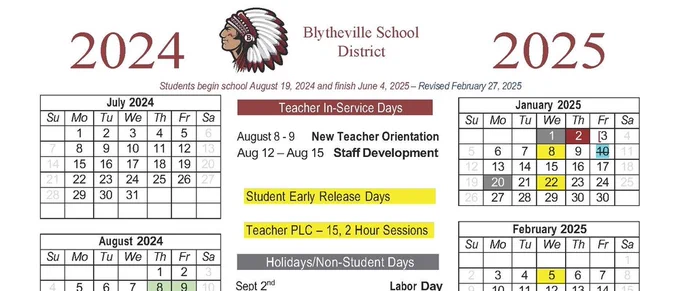 Updated BPS Calendar