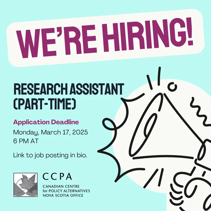 We’re hiring!
Research assistant
(Part-TIME)
Application Deadline
Monday, March 17, 2025
6 PM AT
Link to job posting in bio.
Graphic of megaphone.