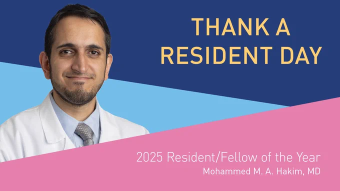 Happy Thank a Resident Day! Dr. Mohammed Hakim is ASRA Pain Medicine’s 2025 Resident/Fellow of the Year.
