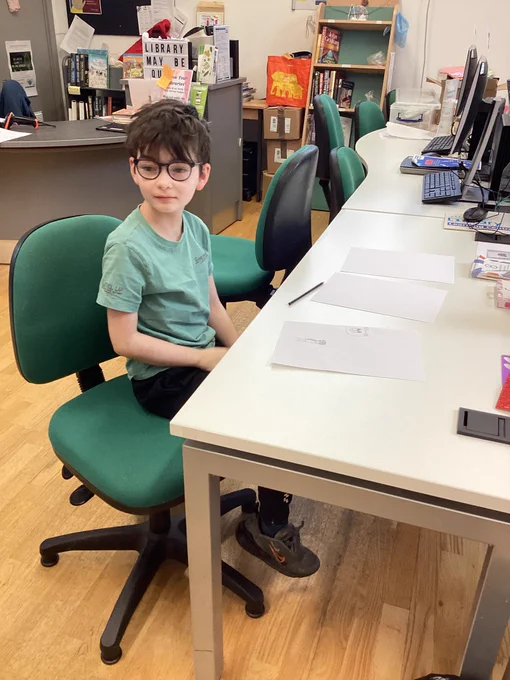 Boy doing crafts
