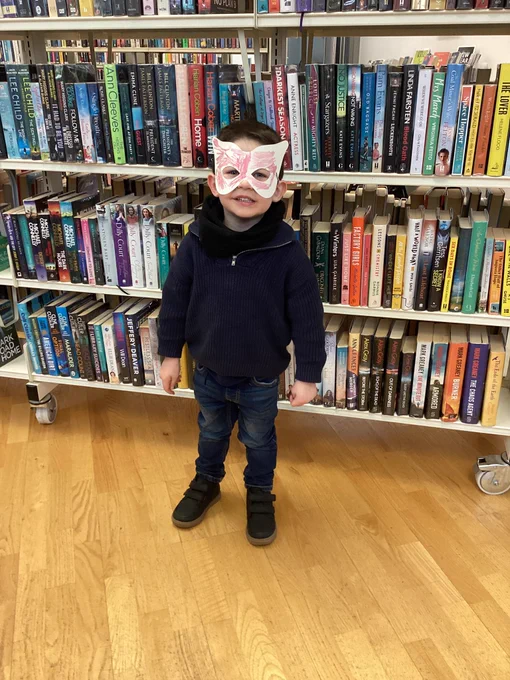 Boy with mask on