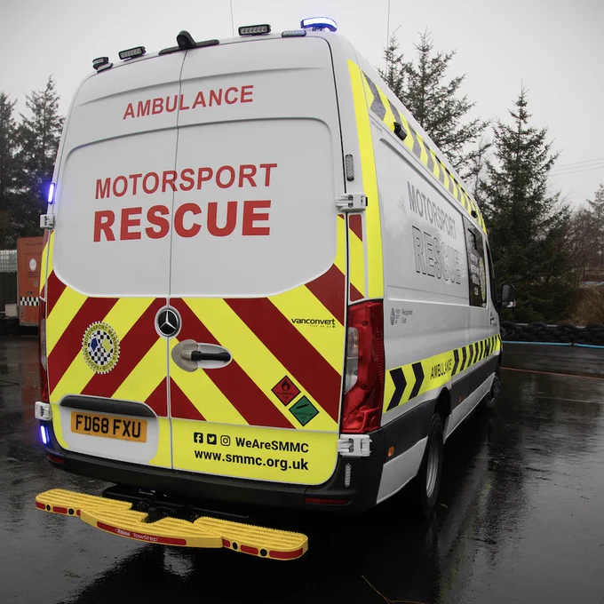Rear view of SMMC's new Motorsport Rescue Ambulance