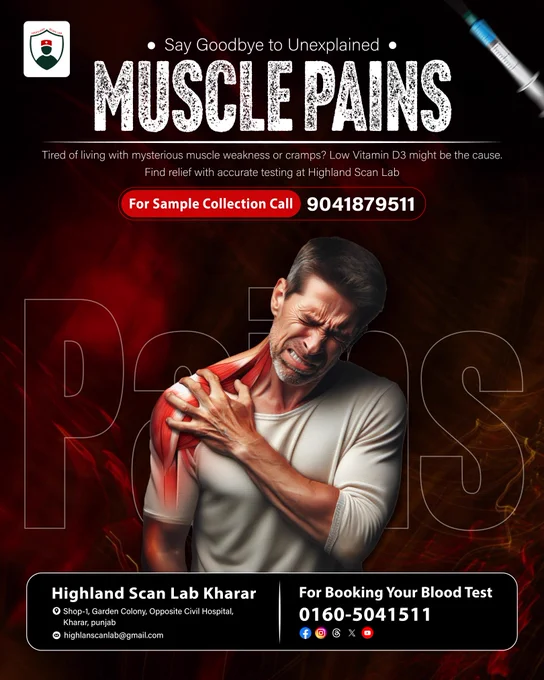 Say goodbye to unexplained muscle pains. Get tested with Vitamin D3 test today.