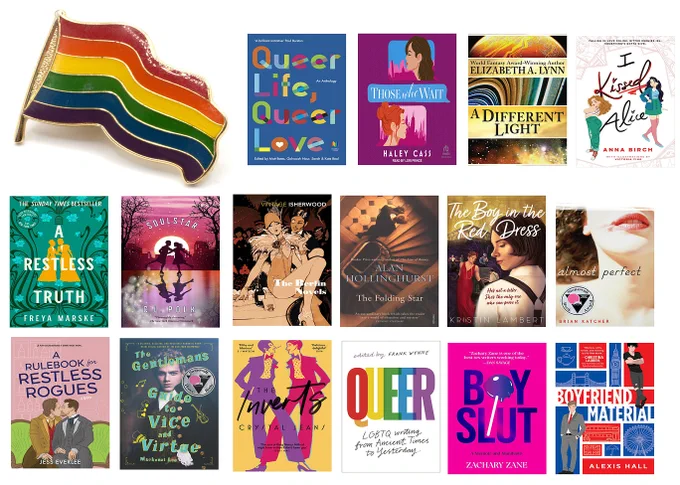 Composite graphic of LGBTQ  book cover