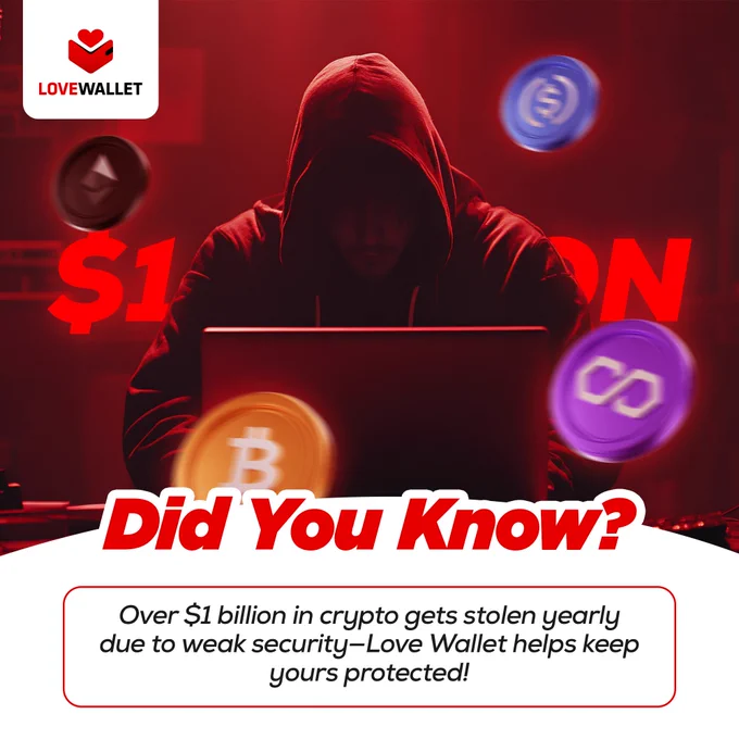 🔐 Did you know? 
Over $1 billion in crypto vanishes yearly due to weak security! 
😱 But not on our watch!

💖 Love Wallet keeps your assets safe, secure, and always in your control. 
With top-tier encryption and seamless access, your crypto is where it belongs—with you.

🛡️ Your keys, your security, your peace of mind.
Download Love Wallet now and protect what’s yours! 🚀

#LoveWallet #SafeCrypto #BFIC #Crypto #Blockchain #BFICCoin #BLD #BLOVE #ToTheMoon #CryptoWallet #Keepyourassetssafe #SafetyFirst #Android #iOS #DownloadNow #Didyouknow