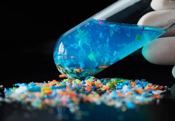 Illustrative demonstration of plastics in a test tube