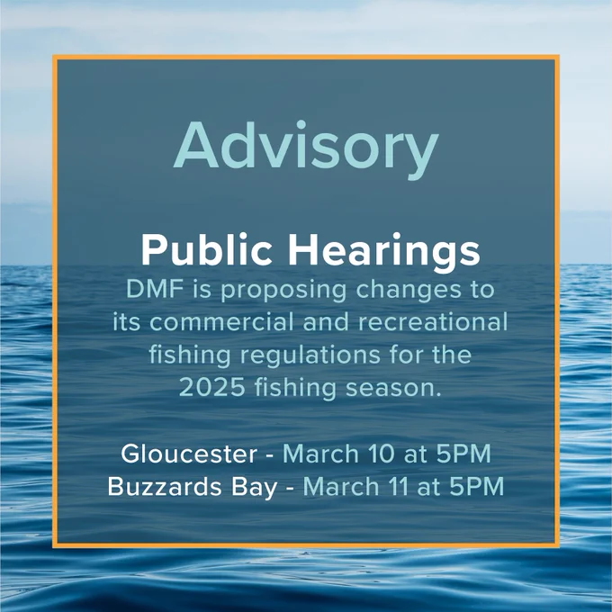 Advisory notice for upcoming public hearings for proposed changes to fishing regulations.