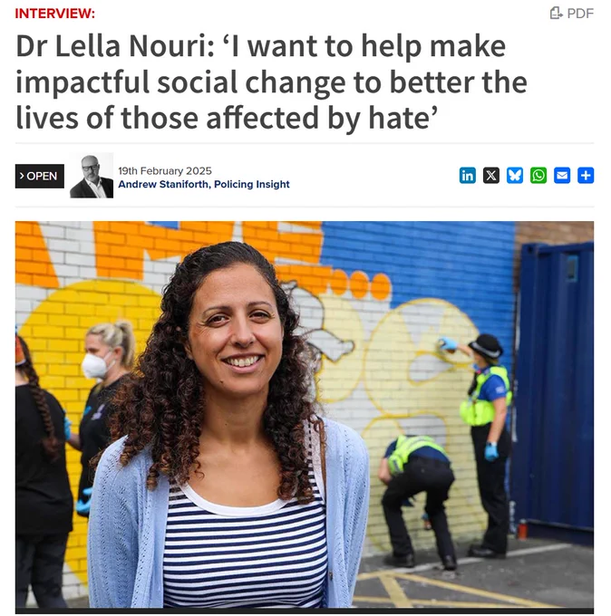 Dr Lella Nouri: ‘I want to help make impactful social change to better the lives of those affected by hate’