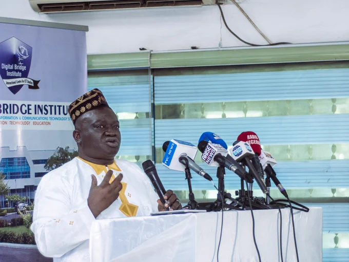 Mr. Evelyn Lewis speaking about SBTS Group initiative to train 50,000 Nigerian youths by 2030