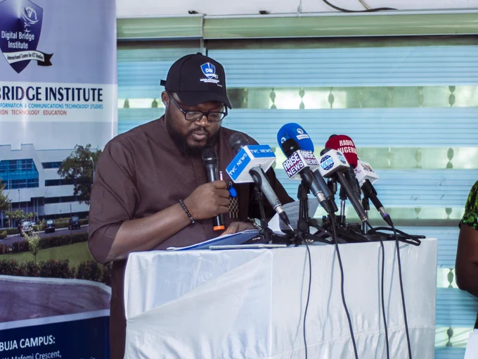 Mr. Daser David, the CEO of Digital Bridge Institute briefing the press on the details of DBI's partnership with SBTS.