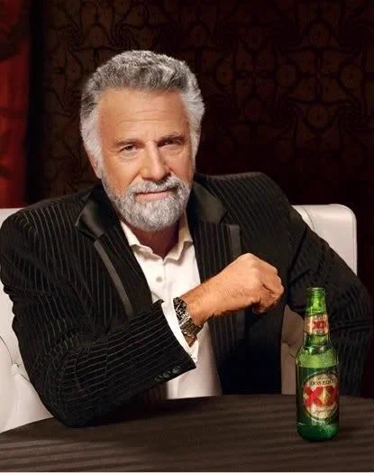 Dos Equis ad featuring the most interesting man in the world (actor Jonathan Goldsmith, b.1938)