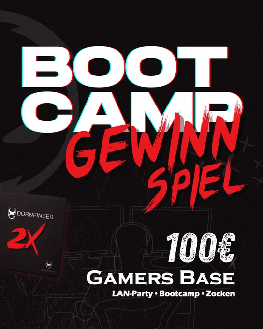BOOTCAMP Gewinnspiel, 100€ GamersBase; 2x Dornfinger Mousepad