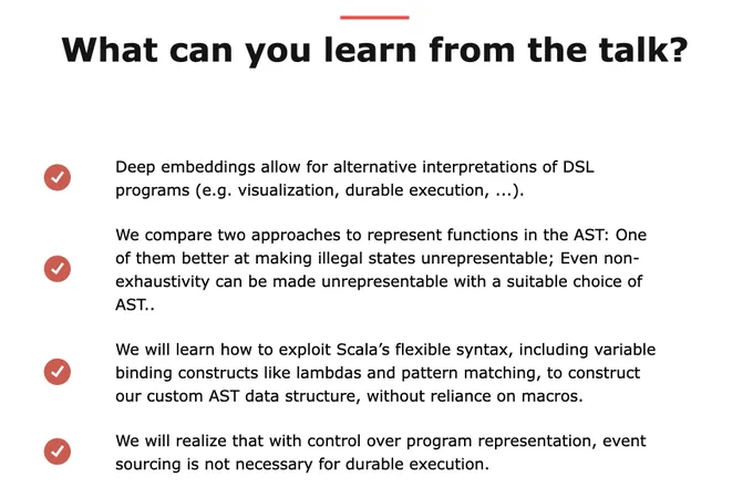Key points you can learn from the talk.