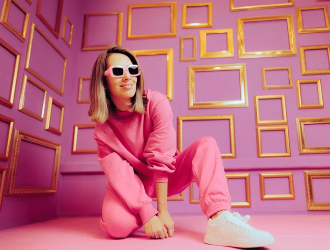 Woman in pink