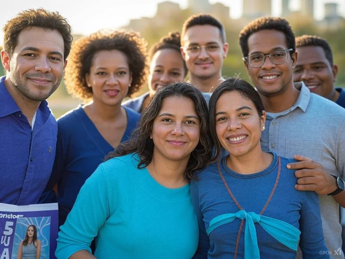 A compelling image of Venezuelans in the U.S. standing together, showing the importance and strong need to Protect TPS. Their faces ar reflecting both strength and vulnerability as they confront the revocation of their Temporary Protected Status by the Trump Administration.