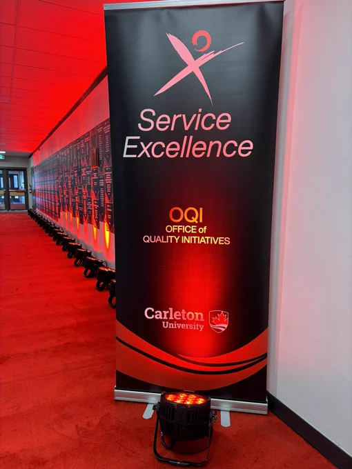 Photo of the Service Excellence banner and nominee star wall.