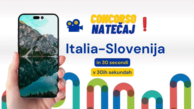 Il Programma Interreg VI-A Italia-Slovenia è lieto di annunciare il lancio del concorso video per social media intitolato "Italia-Slovenia in 30 secondi" 🌿🎬.
Il concorso è dedicato ai giovani tra i 18 e i 35 anni e offre l'opportunità di raccontare, con brevi video di 30 secondi (Reel e Shorts), le bellezze paesaggistiche dell’area di Programma.
🔹 Scadenza invio video: 12 marzo 2025
🔹Premiazione: 26 marzo 2025 durante l'evento Interreg GO! a Gorizia, co-organizzato dal Programma e dalla Commissione europea
🔹 In palio: biglietti Interrail per i vincitori e un omaggio per tutti i partecipanti! 🎟️ 

Il Regolamento e la Scheda d’iscrizione sono disponibili 📩 >>>  https://www.ita-slo.eu/it/notizie-ed-eventi/notizie/concorso-video-social-palio-biglietti-interrail-giovani-dai-18-ai-35-anni 
