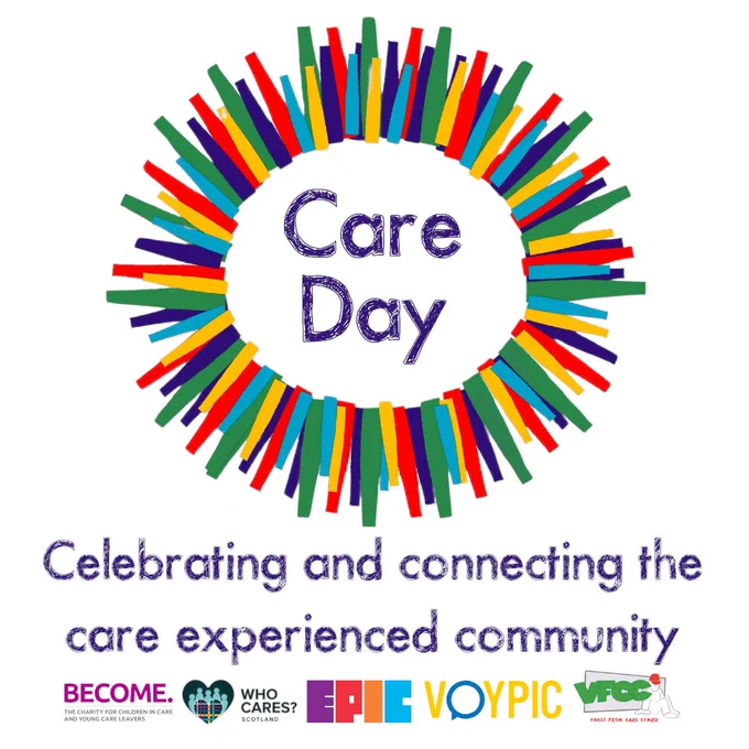 Care Day logo. Below the text reads 'Celebrating and connecting the care experienced community'. 
