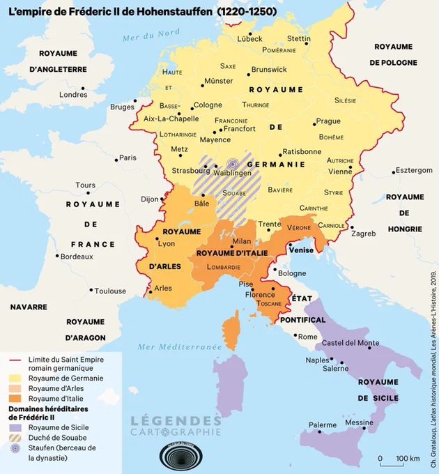 Map of Hohenstaufen dominion 