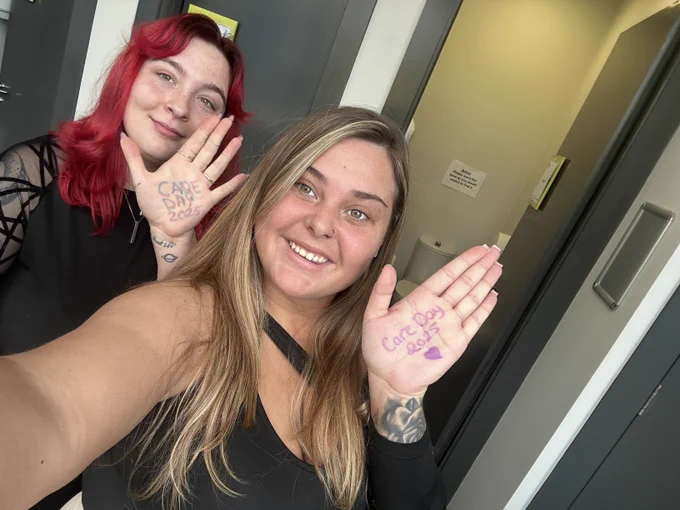 Housing Rights Young People team with Care Day 25 on their hands.