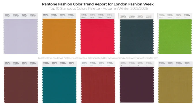 PANTONE FASHION COLOR TREND REPORT AUTUMN/WINTER 2025/2026 FOR LONDON FASHION WEEK

Pantone LLC, the global authority on color and provider of professional color standards for the design industries, released the Pantone Fashion Color Trend Report Autumn/Winter 2025/2026 edition for London Fashion Week (LFW).

Read more: https://www.fashiontrendsetter.com/v2/2025/02/21/pantone-fashion-color-trend-report-autumn-winter-2025-2026-for-london-fashion-week/

via @FTrendsetter

Color Swatches Courtesy of @pantone 
Top 10 Standout Colors Palette Collage Edited by @FTrendsetter 

#Pantone #LFW #FashionTrends #FCTR #color #trends #colorcodes #fashion #fashiontrendsetter