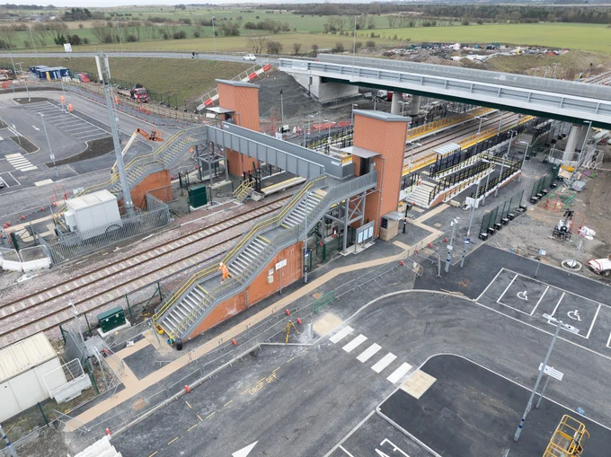 An aerial view of Newsham rail station, which will open in March 2025