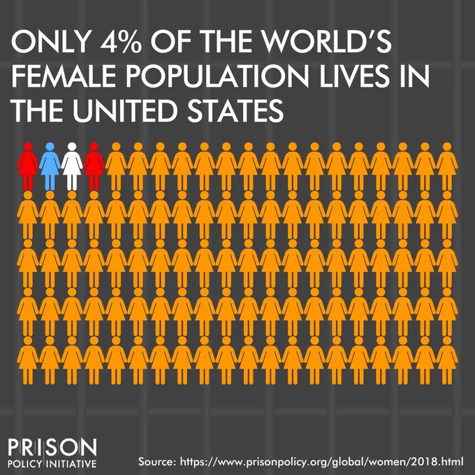 Infographic text: Only 4% of the world's female population lives in the US