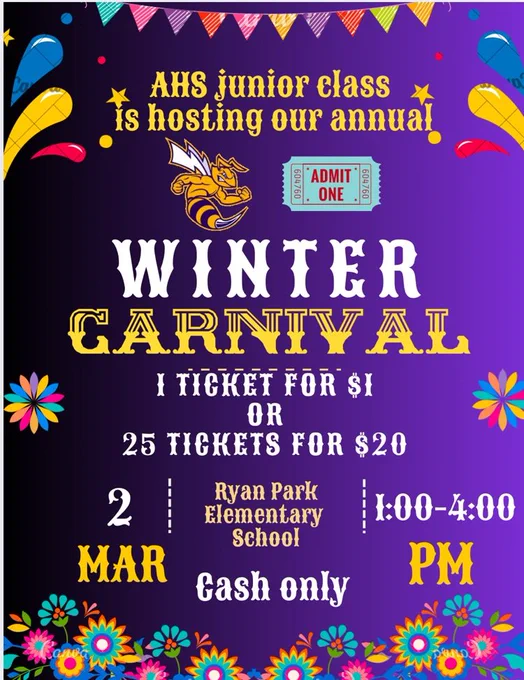 AHS Junior Class carnival flyer