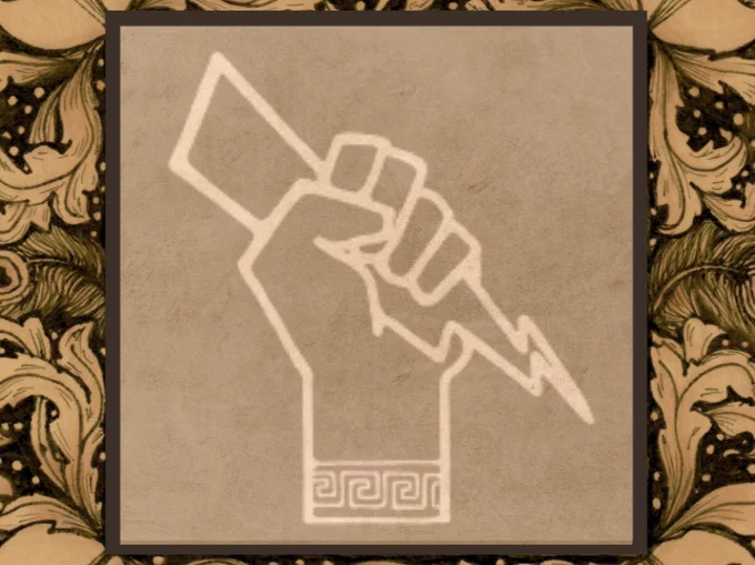 The working classicists logo in sepia colours with a hand-drawn background of leaves