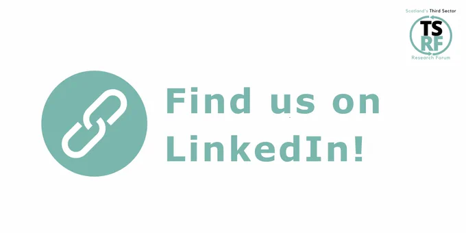 A graphic of a link symbol, and the words Find us on LinkedIn!