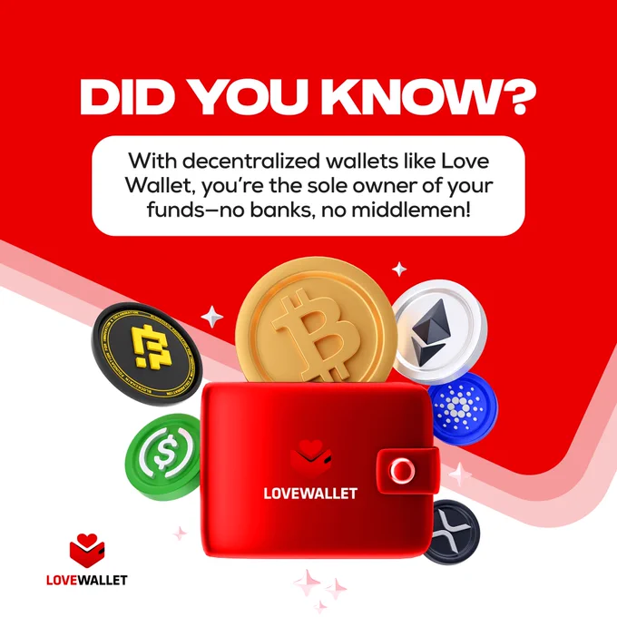 Take control of your finances with Love Wallet! 🫵

Did you know? 🤔
With decentralized wallets like Love Wallet, you’re the sole owner of your funds—no banks, no middlemen! 

Enjoy secure, transparent, and borderless transactions. 
Download Love Wallet now and start managing your crypto with ease!😎

#LoveWallet #SafeCrypto #BFIC #Crypto #Blockchain #BFICCoin #BLD #BLOVE #ToTheMoon #CryptoWallet #Keepyourassetssafe #SafetyFirst #Android #iOS #DownloadNow #DidYouKnow