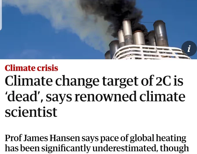 Climate change target of 2C is ‘dead’, says renowned climate scientist
Prof James Hansen says pace of global heating has been significantly underestimated, though

