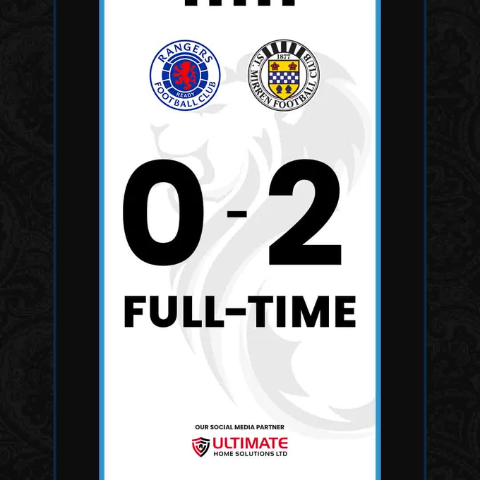 FULL-TIME: Rangers 0-2 St Mirren