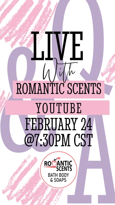 Aloha Romantic Friends,
We are streaming more here on YouTube now.
Please join us on our next LIVE Stream! 
Time: 7:30pm: CST

https://www.youtube.com/@romanticscents/streams