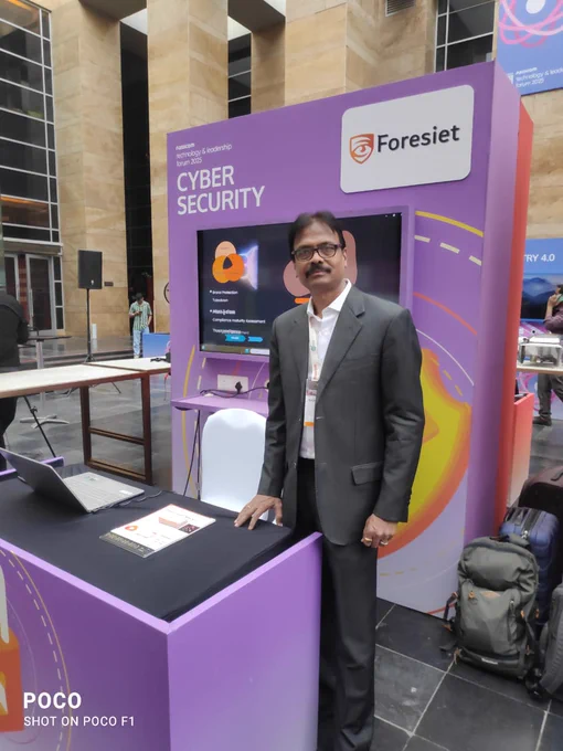 Rajkumar Balu is at Foresiet Booth at Nasscom event